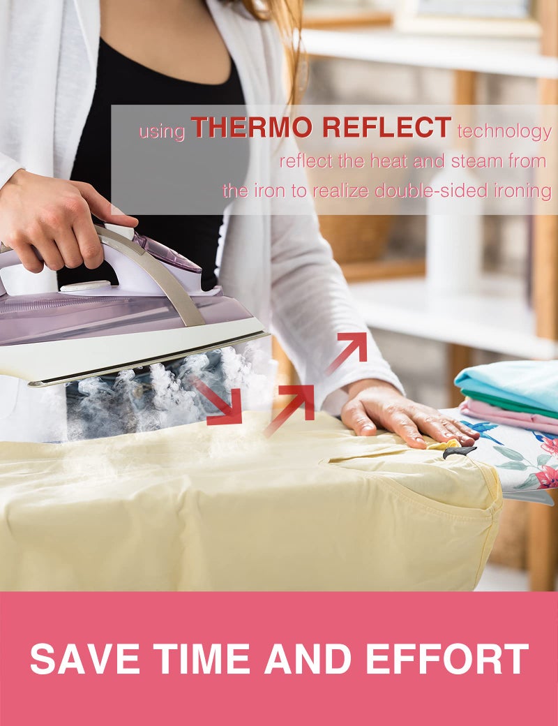 SUNKLOOF Extra Thick Ironing Board Cover and Pad, Resist Scorching and Staining, 15x54 Reflective Silicone Ironing Board Cover, Elastic Edges, 4 Fasteners, Large Protective Scorch Mesh Cloth - Image 2